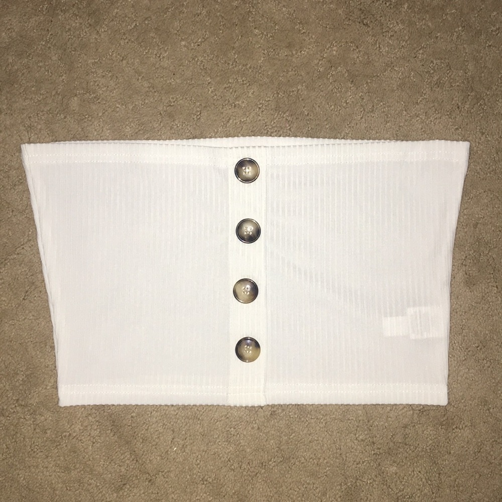 SHEIN white buttoned bandeau